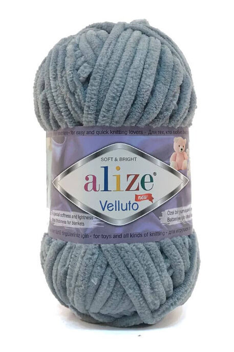 Alize Yarn - ALİZE VELLUTO 428 Orta Gri