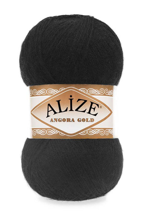 Alize Yarn - ALİZE ANGORA GOLD 60 Black