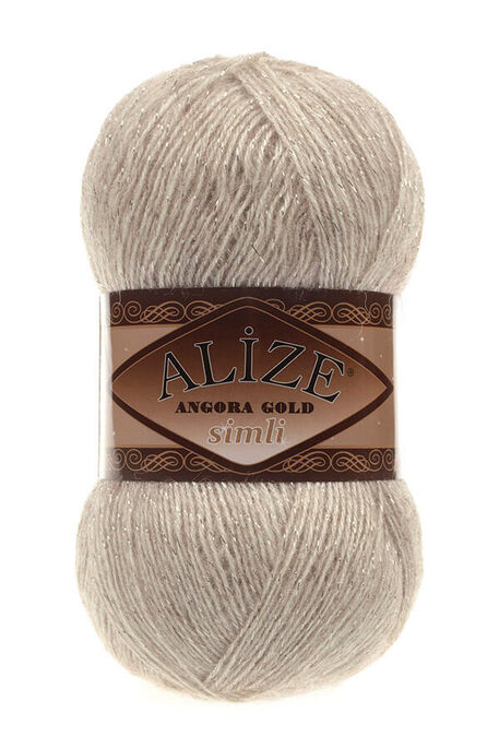 Alize Yarn - ALİZE ANGORA GOLD SİMLİ 152 beige melange