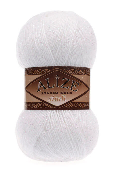 Alize Yarn - ALİZE ANGORA GOLD SİMLİ 55 White