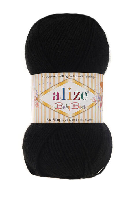 Alize Yarn - ALİZE BABY BEST 60 BLACK