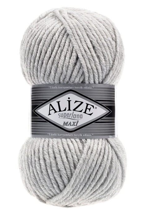 Alize Yarn - ALİZE SUPERLANA MAXİ 208 LIGHT GRAY MELANGE