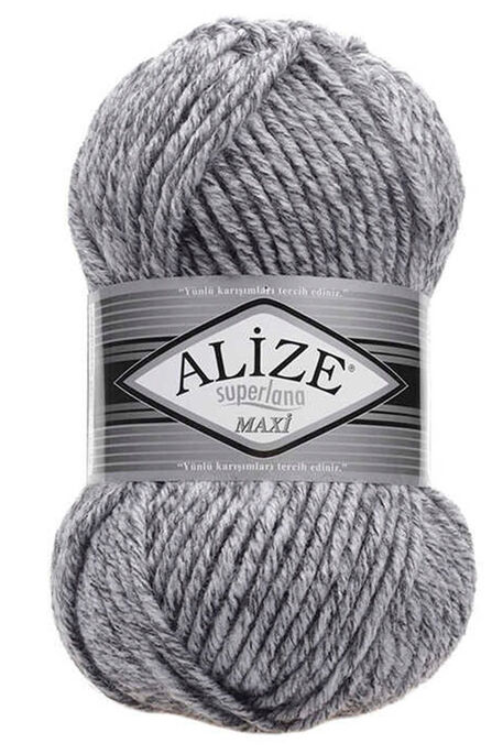 Alize Yarn - ALİZE SUPERLANA MAXİ 801 JASPE GRAY