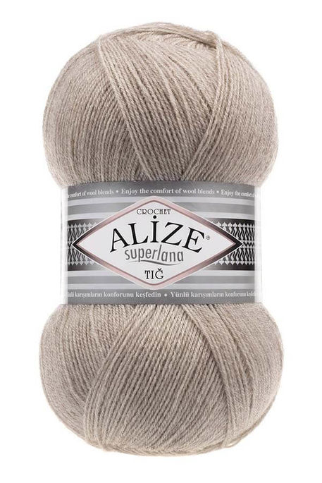 Alize Yarn - ALİZE SUPERLANA TIĞ 207 light brown melange