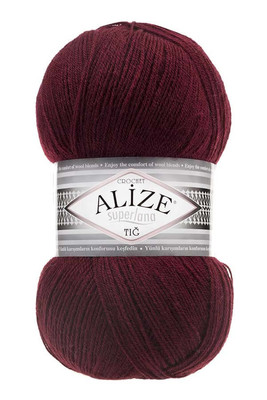 Alize Yarn - ALİZE SUPERLANA TIĞ 57 claret red