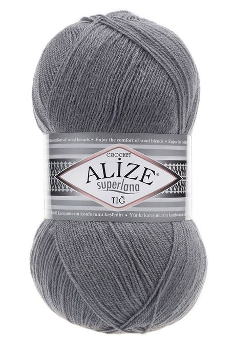 Alize Yarn - ALİZE SUPERLANA TIĞ 87 charcoal gray