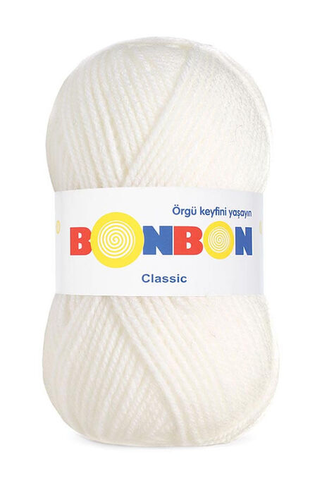 Bonbon Yarn - BONBON CLASSIC KNİTTİNG YARN 98200 White