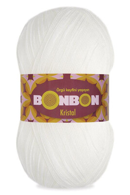 Bonbon Yarn - BONBON KRİSTAL KNİTTİNG YARN 98200 White