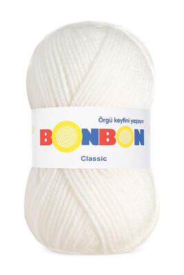 Bonbon Yarn - BONBON KLASİK 98200 White