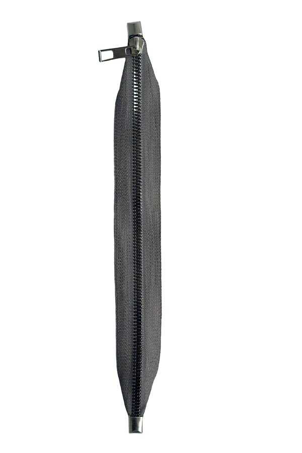 Çanta Fermuarı Dip Kapalı Gri 30 Cm Gümüş Diş