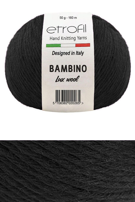 Etrofil Yarn - ETROFİL BAMBINO LUX WOOL 70093 Siyah