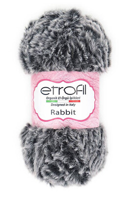 Etrofil Yarn - ETROFİL RABBIT KNİTTİNG YARN 70907 Gray black