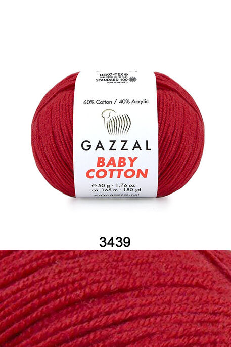 GAZZAL - GAZZAL BABY COTTON 3439 Koyu Kırmızı