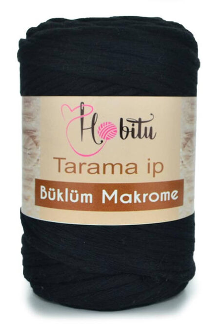 Hobitu Yarn - HOBİTU BÜKLÜM MACRAME TARAMA İP YARN 150 Black