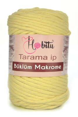 Hobitu Yarn - HOBİTU BÜKLÜM MACRAME TARAMA İP YARN 154 Light Yellow