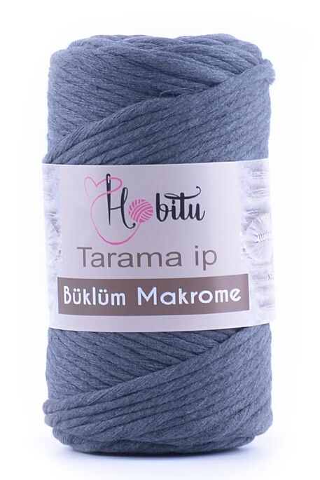 Hobitu Yarn - HOBİTU BÜKLÜM MACRAME TARAMA İP YARN 158 ANTHRACITE