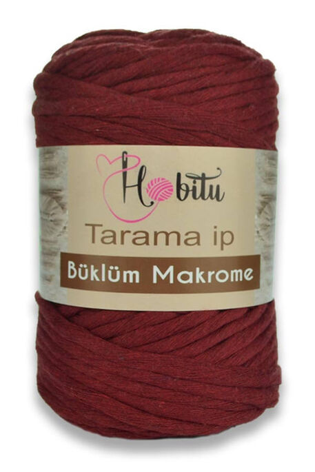 Hobitu Yarn - HOBİTU BÜKLÜM MACRAME TARAMA İP YARN 181 Light Claret Red