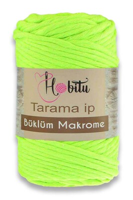 Hobitu Yarn - HOBİTU BÜKLÜM MACRAME TARAMA İP YARN 201 NEON YELLOW