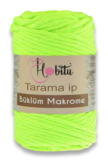 Hobitu Yarn - HOBİTU BÜKLÜM MACRAME TARAMA İP YARN 201 NEON YELLOW