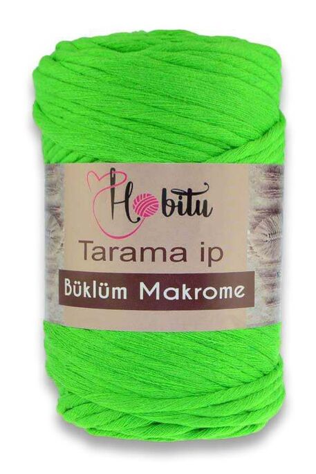 Hobitu Yarn - HOBİTU BÜKLÜM MACRAME TARAMA İP YARN 202 NEON GREEN