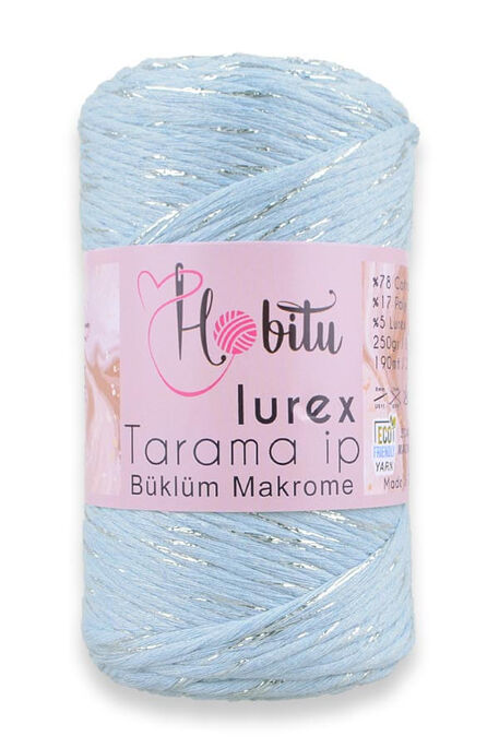 Hobitu Yarn - HOBİTU BÜKLÜM TARAMA SİMLİ LUREX 160 Mavi-Gümüş