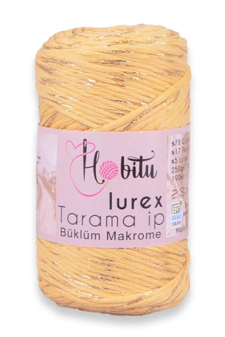 Hobitu Yarn - HOBİTU BÜKLÜM TARAMA SİMLİ LUREX 164 Sarı-Altın