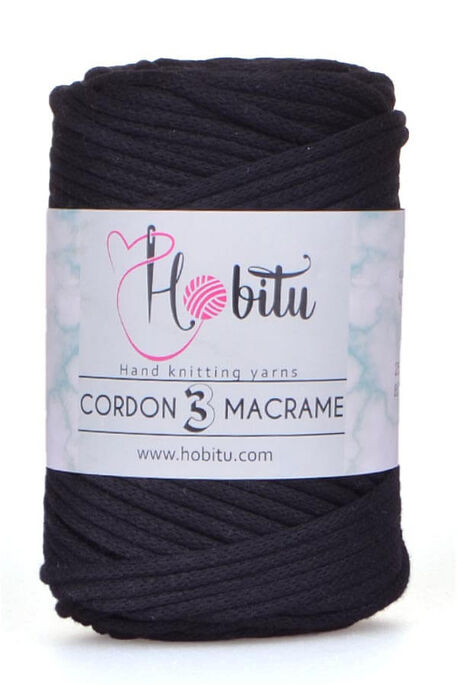 Hobitu Yarn - HOBİTU CORDON 3 MACRAME YARN 150 Black