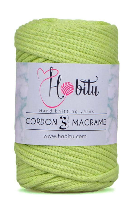 Hobitu Yarn - HOBİTU CORDON 3 MACRAME YARN 155 apple green