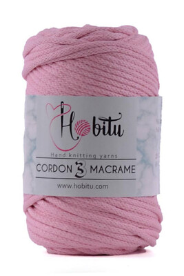 Hobitu Yarn - HOBİTU CORDON 3 MACRAME YARN 162 Baby Pink