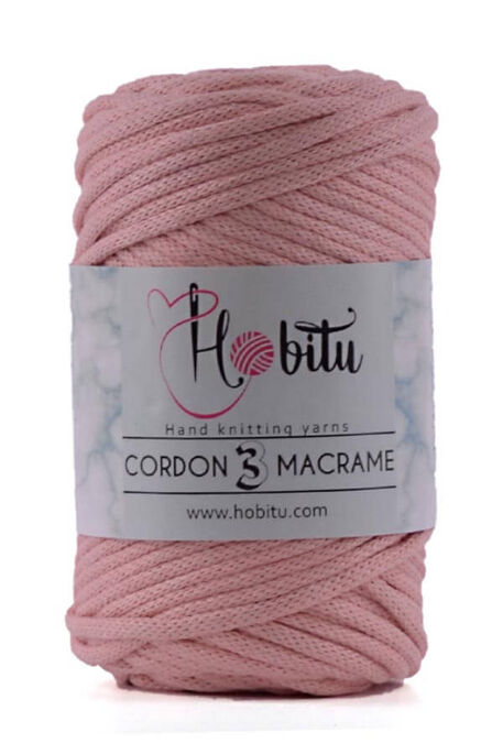 Hobitu Yarn - HOBİTU CORDON 3 MACRAME YARN 167 sugar pink