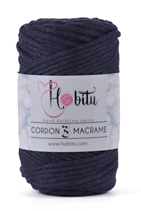 Hobitu Yarn - HOBİTU CORDON 3 MACRAME YARN 184 Navy Blue