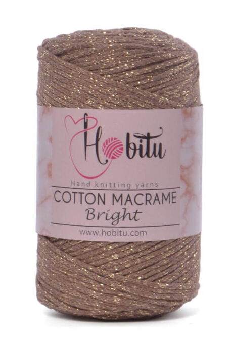 Hobitu Yarn - HOBİTU COTTON MACRAME BRİGHT 118 Kamel-Altın