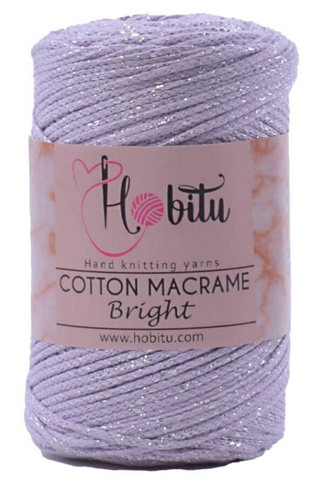 Hobitu Yarn - HOBİTU COTTON MACRAME BRİGHT 165 Lila-Gümüş