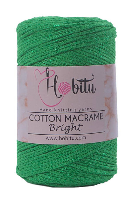 Hobitu Yarn - HOBİTU COTTON MACRAME BRİGHT YARN 128 Dark Green