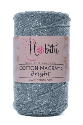 Hobitu Yarn - HOBİTU COTTON MACRAME BRİGHT YARN 130 Navy Blue