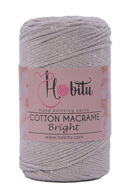 Hobitu Yarn - HOBİTU COTTON MACRAME BRİGHT YARN 153 BEİGE