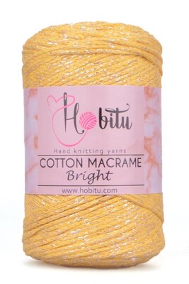 Hobitu Yarn - HOBİTU COTTON MACRAME BRİGHT YARN 164 yellow