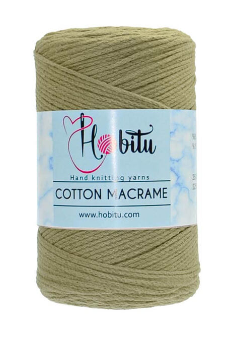 Hobitu Yarn - HOBİTU COTTON MACRAME YARN 132 OIL GREEN