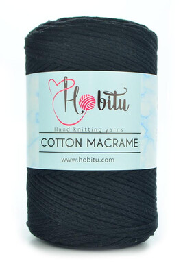 Hobitu Yarn - HOBİTU COTTON MACRAME YARN 150 Black