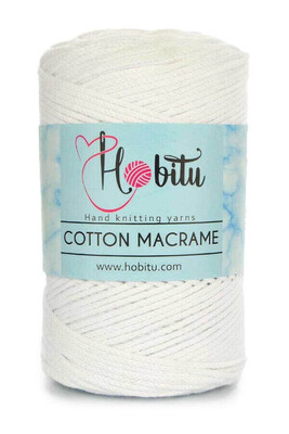 Hobitu Yarn - HOBİTU COTTON MACRAME YARN 151 white