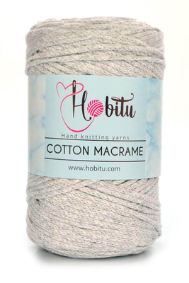 Hobitu Yarn - HOBİTU COTTON MACRAME YARN 156 Light Grey