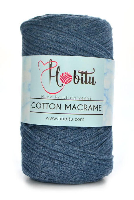 Hobitu Yarn - HOBİTU COTTON MACRAME YARN 161 Blue Jean