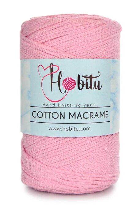 Hobitu Yarn - HOBİTU COTTON MACRAME YARN 162 Powder Pink