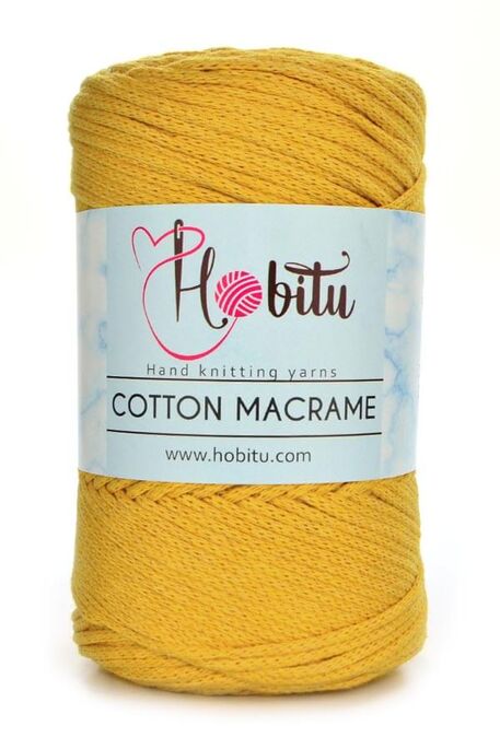 Hobitu Yarn - HOBİTU COTTON MACRAME YARN 164 Dark Yellow