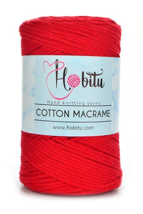 Hobitu Yarn - HOBİTU COTTON MACRAME YARN 173 Red