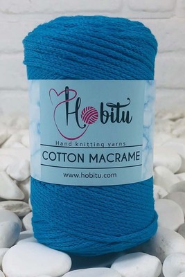 Hobitu Yarn - HOBİTU COTTON MACRAME YARN 180 ocean blue