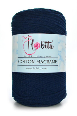 Hobitu Yarn - HOBİTU COTTON MACRAME YARN 184 Dark Navy Blue