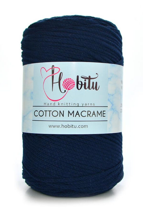 Hobitu Yarn - HOBİTU COTTON MACRAME YARN 184 Dark Navy Blue