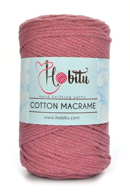 Hobitu Yarn - HOBİTU COTTON MACRAME YARN 192 dried rose