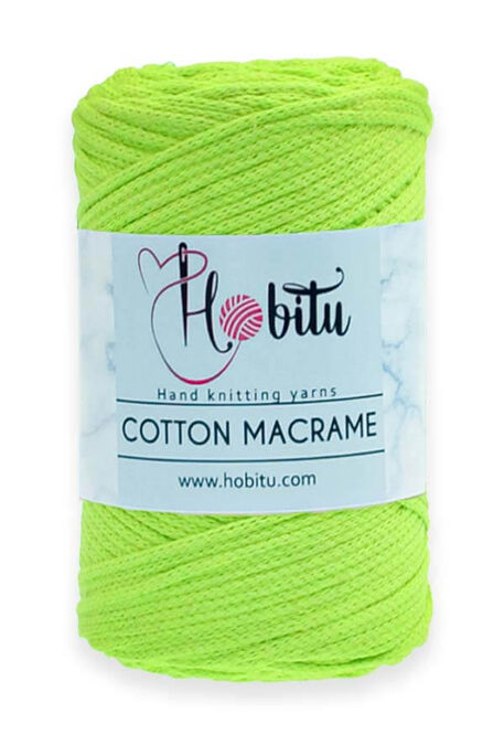 Hobitu Yarn - HOBİTU COTTON MACRAME YARN 201 NEON YELLOW